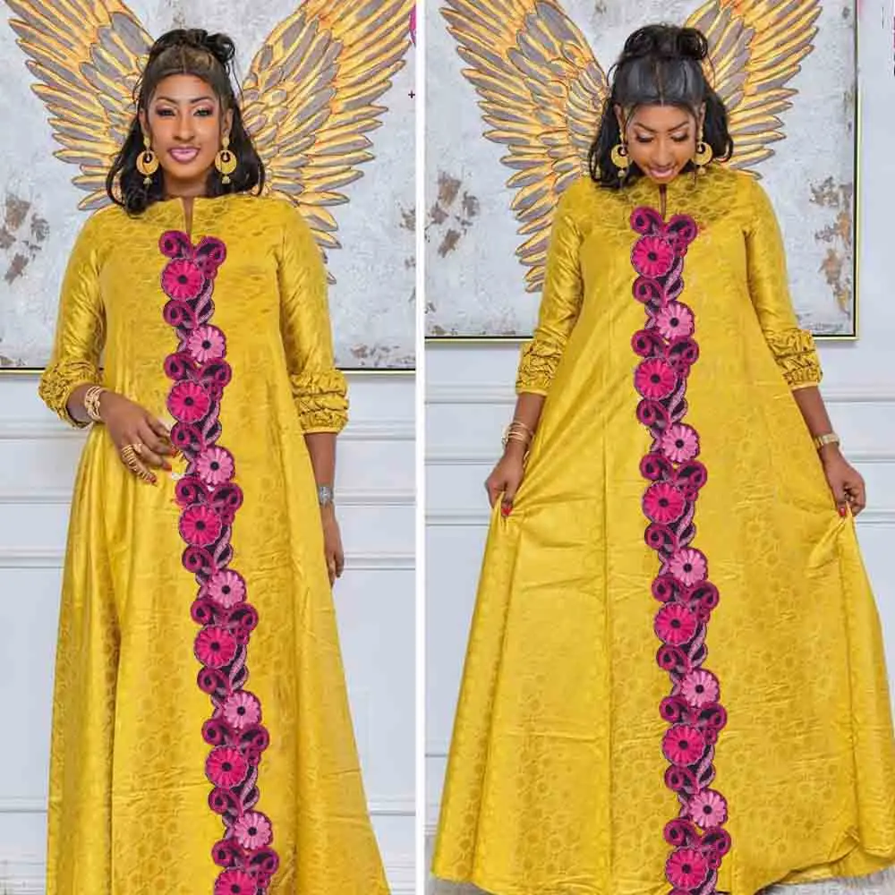 

2023 Original Bazin Riche Long Dresses For Nigeria Ankara Women Top Quality Bazin Riche Dashiki Robe Evening Gowns