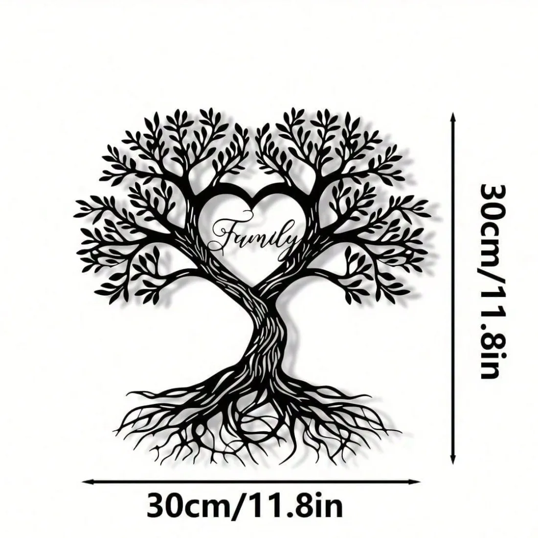 Tree of Life Wall Art, Metal Heart Family Love Decor for Living Room Bedroom, Modern Minimalist Housewarming Gift