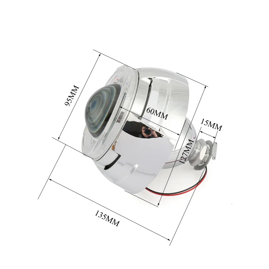 Ronan 3.0\'\' Pro Metal Lens Headlight Bi-Xenon Retrofit Projector Colorful Devil LED Angel Eyes Upgrade H4 H7 Headlight Using H1