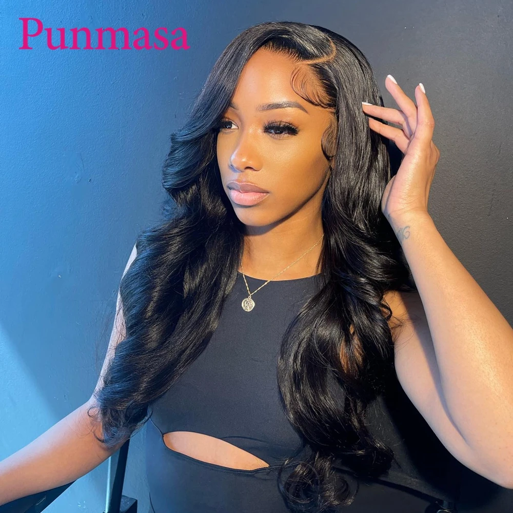 Punmasa Brown Color Body Wave 13x6 Human Hair Wig Transparent Lace Front Wigs for Black Women PrePlucked 200%  13X4 Frontal Wig