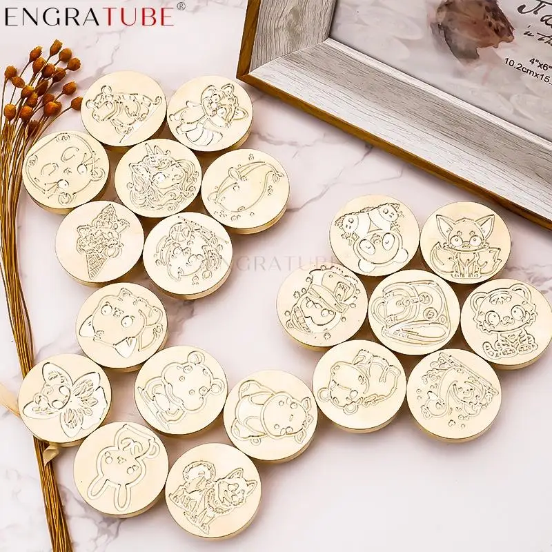 

30mm Cute Animals Wax Seal Stamp Hippo Panda Tiger Penguin Fox Raccoon For Envelope Wedding Invitation Gift Wrap Scrapbooking