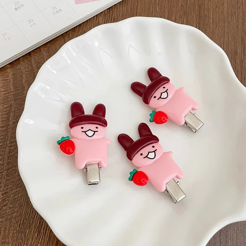 2pcs Cute Cartoon Rabbit Hair Side Clip Bunny Bangs Edge Hairpins Girls Sweet Hair Styling Tools Decoration Tools Gifts