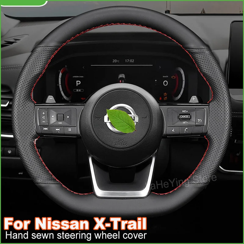 

Hand Stitching Non-slip Genuine Leather Car Steering Wheel Cover For Nissan X-Trail 2021-2023 VC-Turbo/e-POWER Accessories