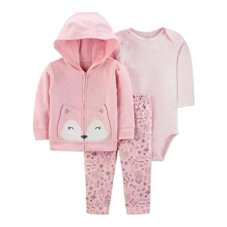 Conjunto de chaquetas con capucha para niños y niñas, mono de manga larga con capucha, primavera y otoño, 3 piezas