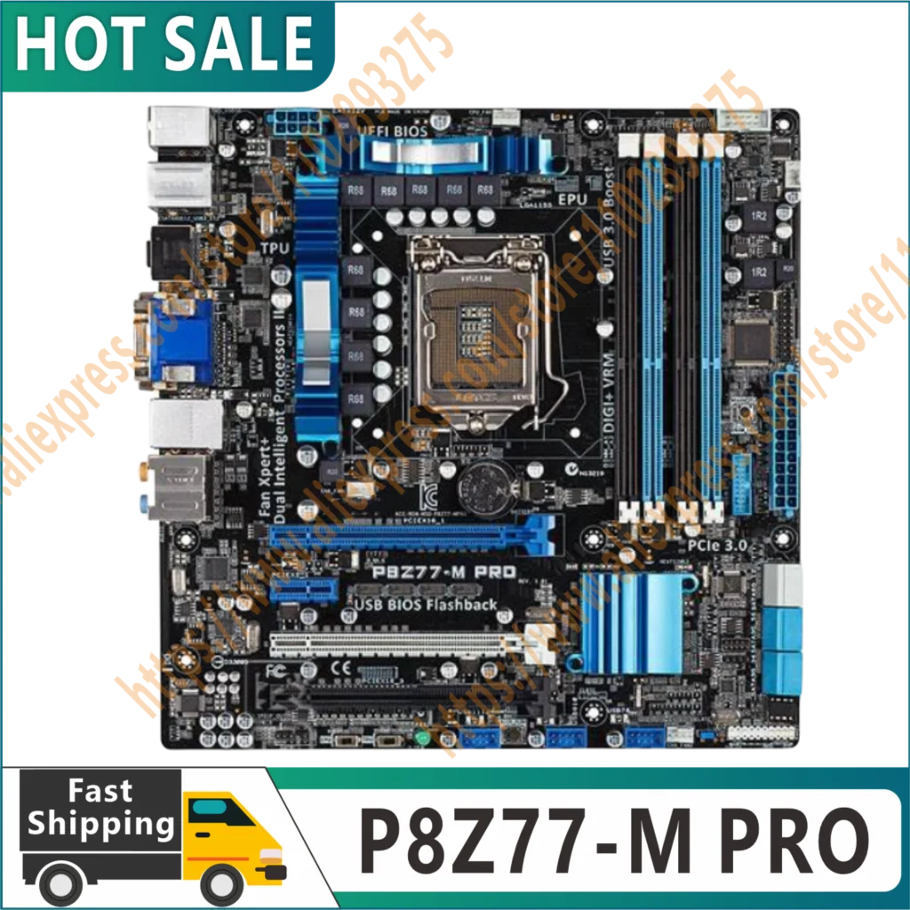 100% original test P8Z77-M PRO desktop motherboard Z77 slot LGA 1155 i3 i5 i7 DDR3 16G uATX UEFI BIOS motherboard