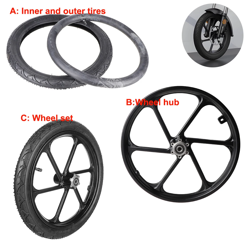 

16 Inch Aluminum Alloy Front Rim Wheel Hub 16x1.75 Disc Brake for ECMS Bike F16 F16-PLUS Electric Bikes Scooters Folding Bicycle
