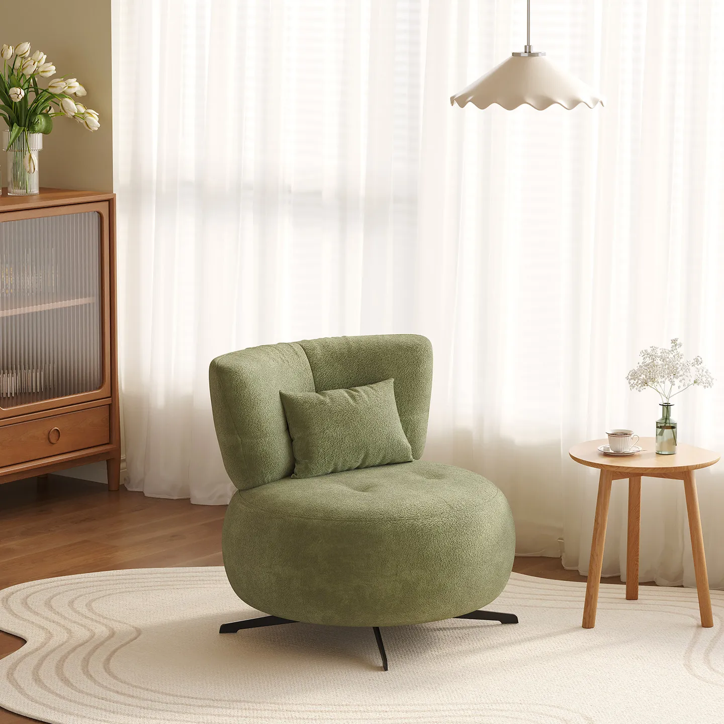 eg-Single Fabric Sofa Chairs Rotatable Living Room Homestay lounge chairs Hotel Balcony muebles para la sala interior furniture-