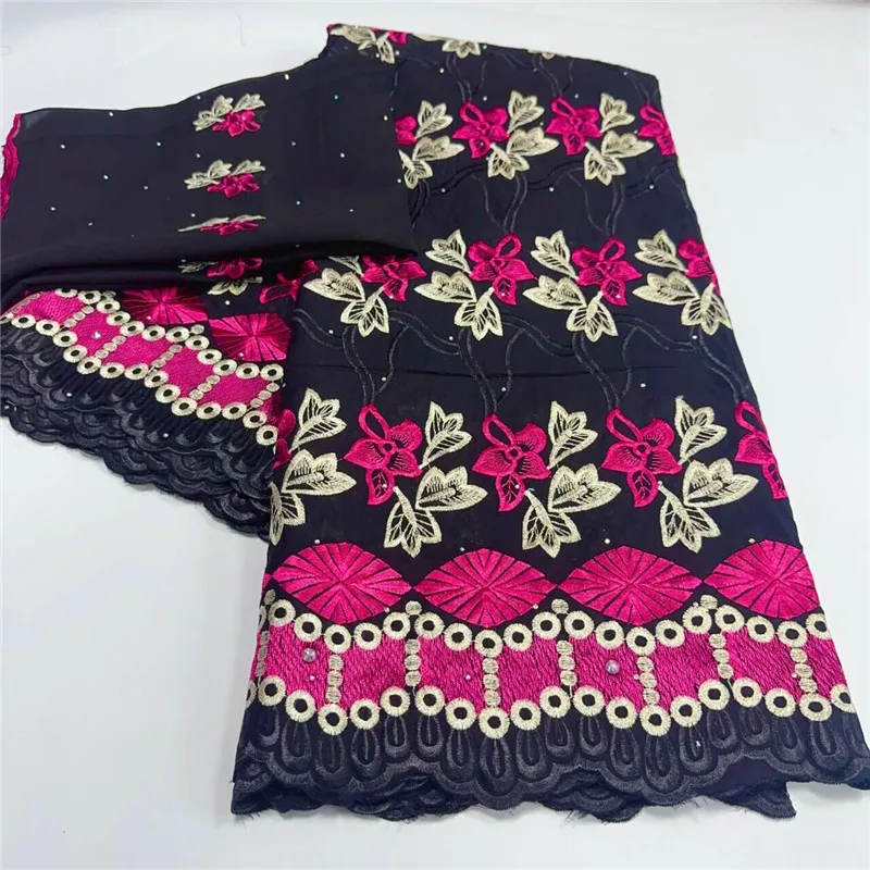 7 yard With Scarf Swiss lace fabric  latest Dry lace embroidery African 100% cotton fabrics Swiss voile lace Dubai style 3L12081