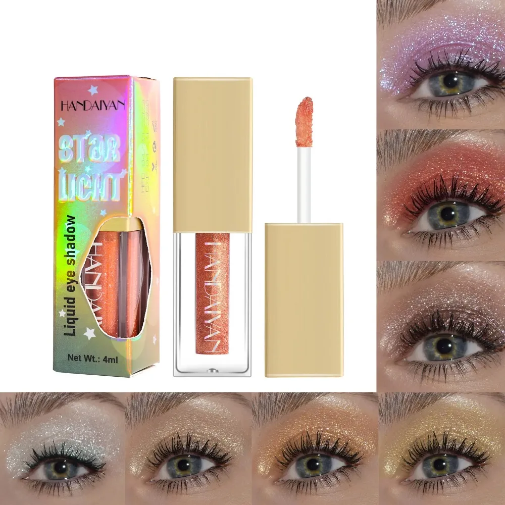 Diamentowy Perłowy Brokatowy Cień do Powiek Shimmer Metaliczny Trwały Modny Wodoodporny Wielofunkcyjny Płynny Cień do Powiek Kosmetyki