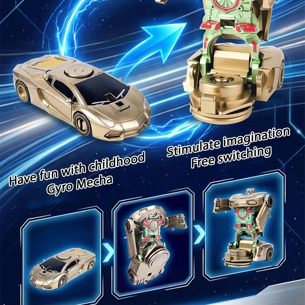 Transforming Robot Car Fidget Spinner 2-in-1 Decompression Toy Anti-Stress Deformation Vehicle Toy for Adults Gift
