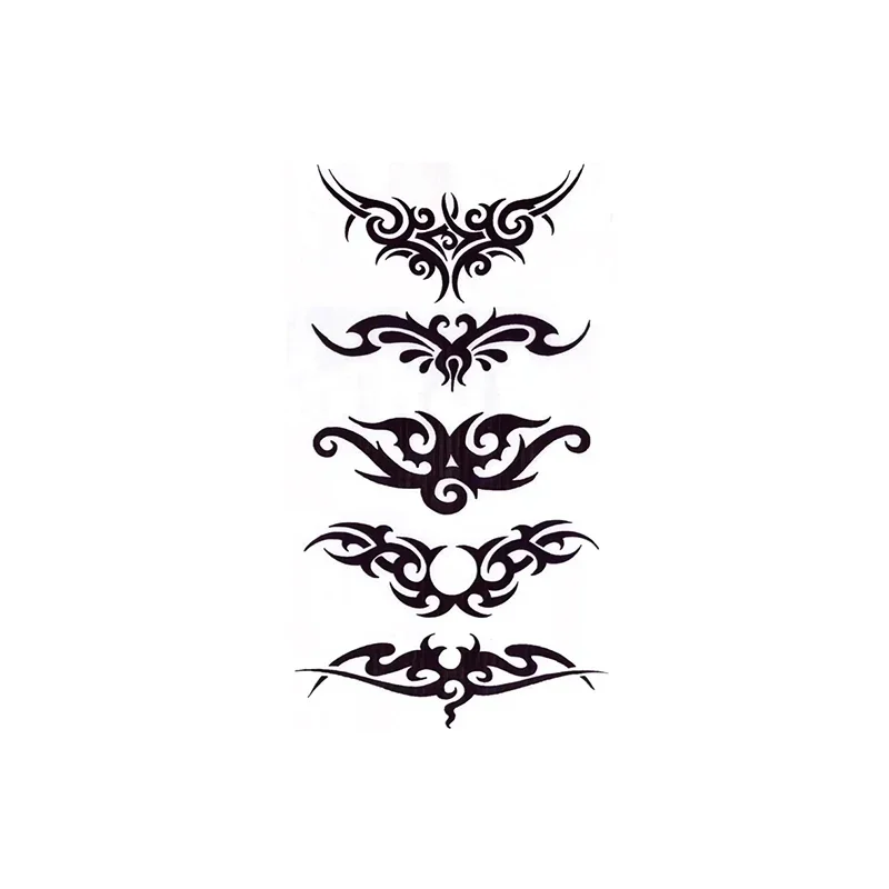 Autocollants de tatouage temporaire pour hommes et femmes, motif de style totem noir, faux tatouages imperméables, poitrine, bras, ventre, petite taille