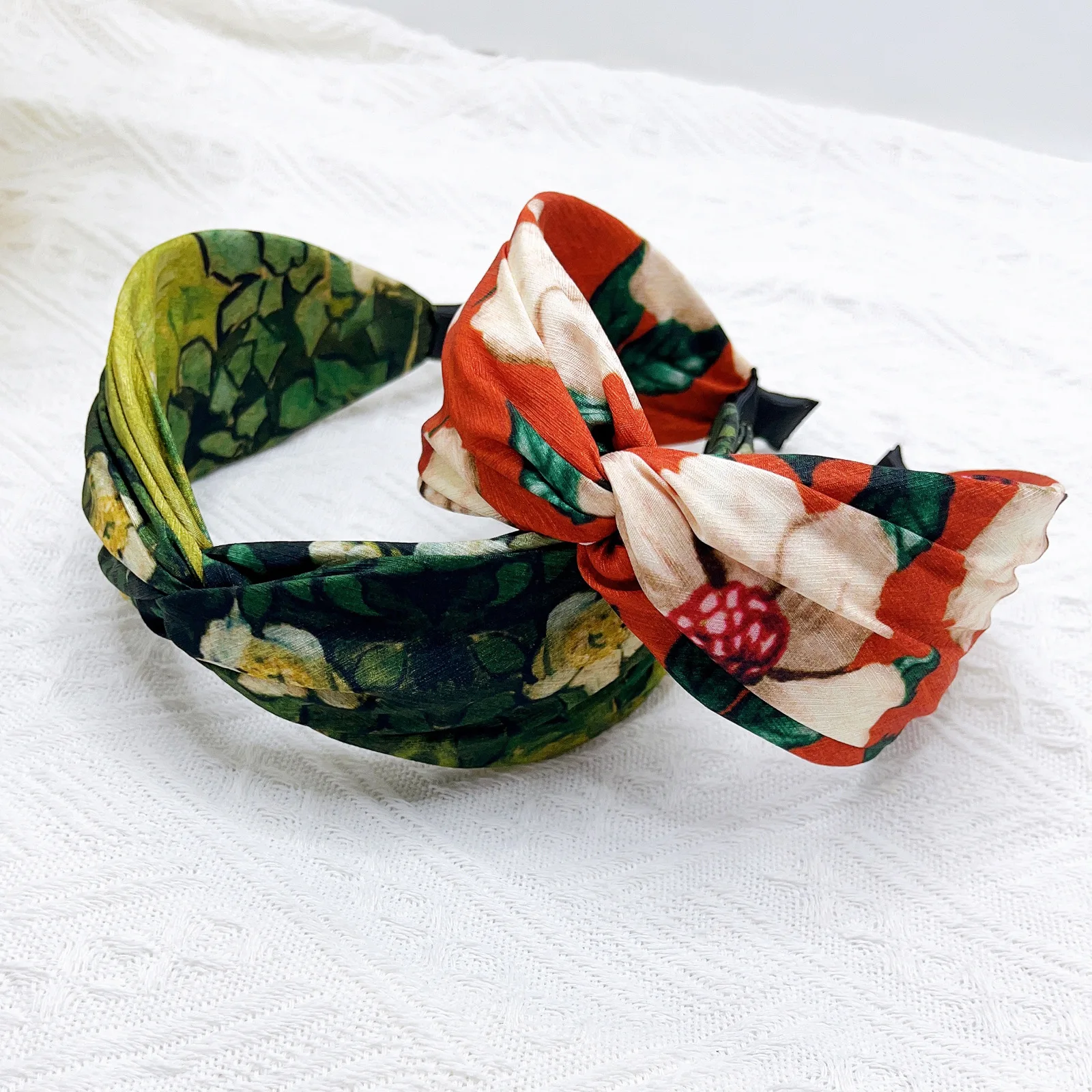 Винтажный аксессуар для волос, 1 шт., широкая повязка на голову, картина маслом, принт, повышенная корона, дизайн, удобная посадка для женщин, новинка в стиле бохо