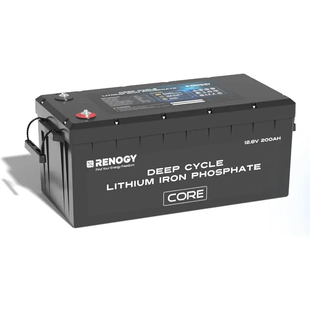 

Renogy 12V 200Ah Lithium LiFePO4 Deep Cycle Battery, 5000+Deep Cycles, 200A BMS, FCC&UL Certificates, Backup Power