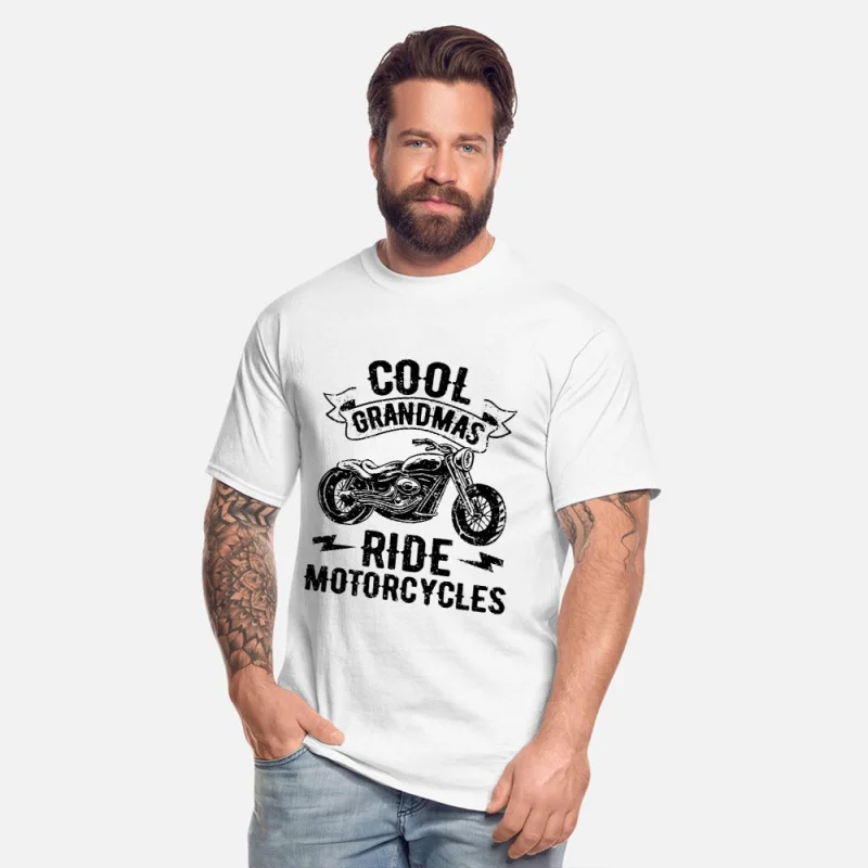 

Grandmas Ride Motorcycles Funny Gift t shirt for Cafe Racer Full Of Spee Graphic clothes 100% cotton printed All size tops s-6xl