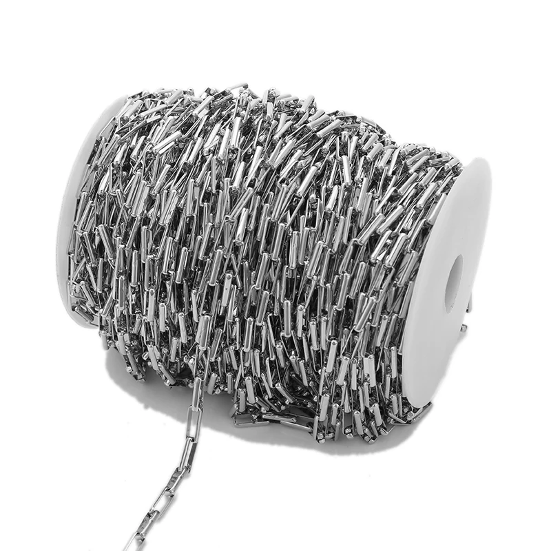 1 Meter lange Edelstahl-Boxketten, Gliederketten in Großpackung, DIY-Schmuckherstellung, Armbänder, Zubehör, Bastelbedarf – Detail 5
