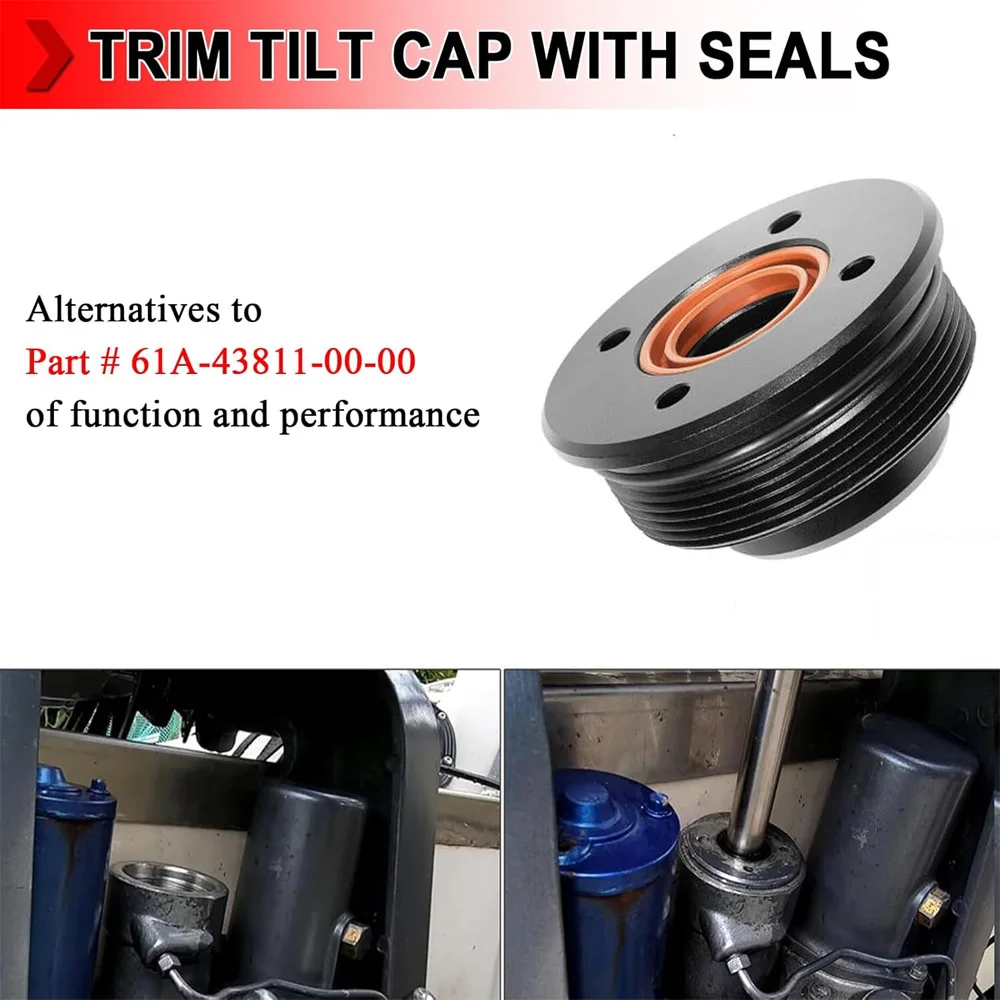 

1 PC Tilt Cap/Gland with Seals Fit for Yamaha 200-225-250-300 HP V6 3.3L End Cap Tilt Cylinder 61A-43811-00-00