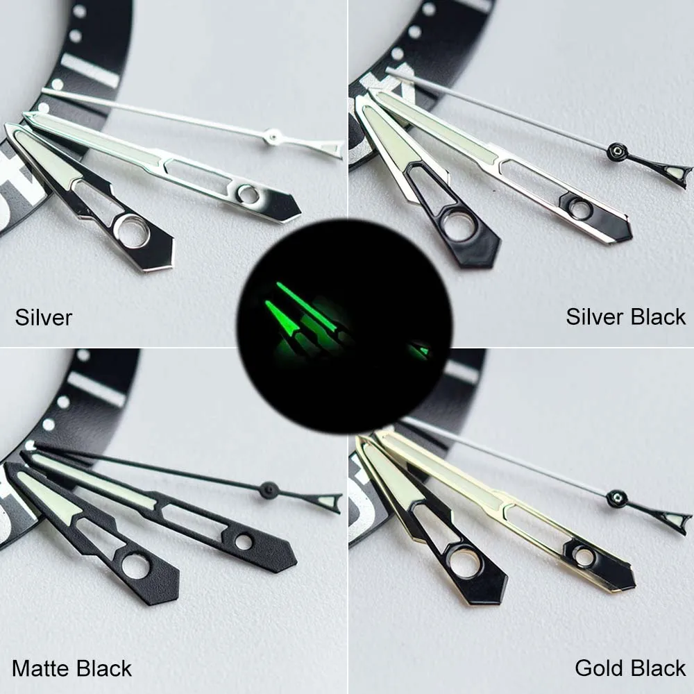 Hollow Watch Hands Green Luminous Watch Pointers for NH35 NH36 Full Automatic Mechanical Movement