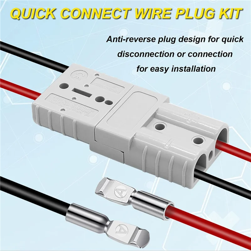 Image of ABRE-4 Pack 6-10 Gauge 12V bis 36V Batterie Schnellkupplung/Trennung mit Montagehalterung 50A Kabelbaum-Stecker-Anschluss-Set
