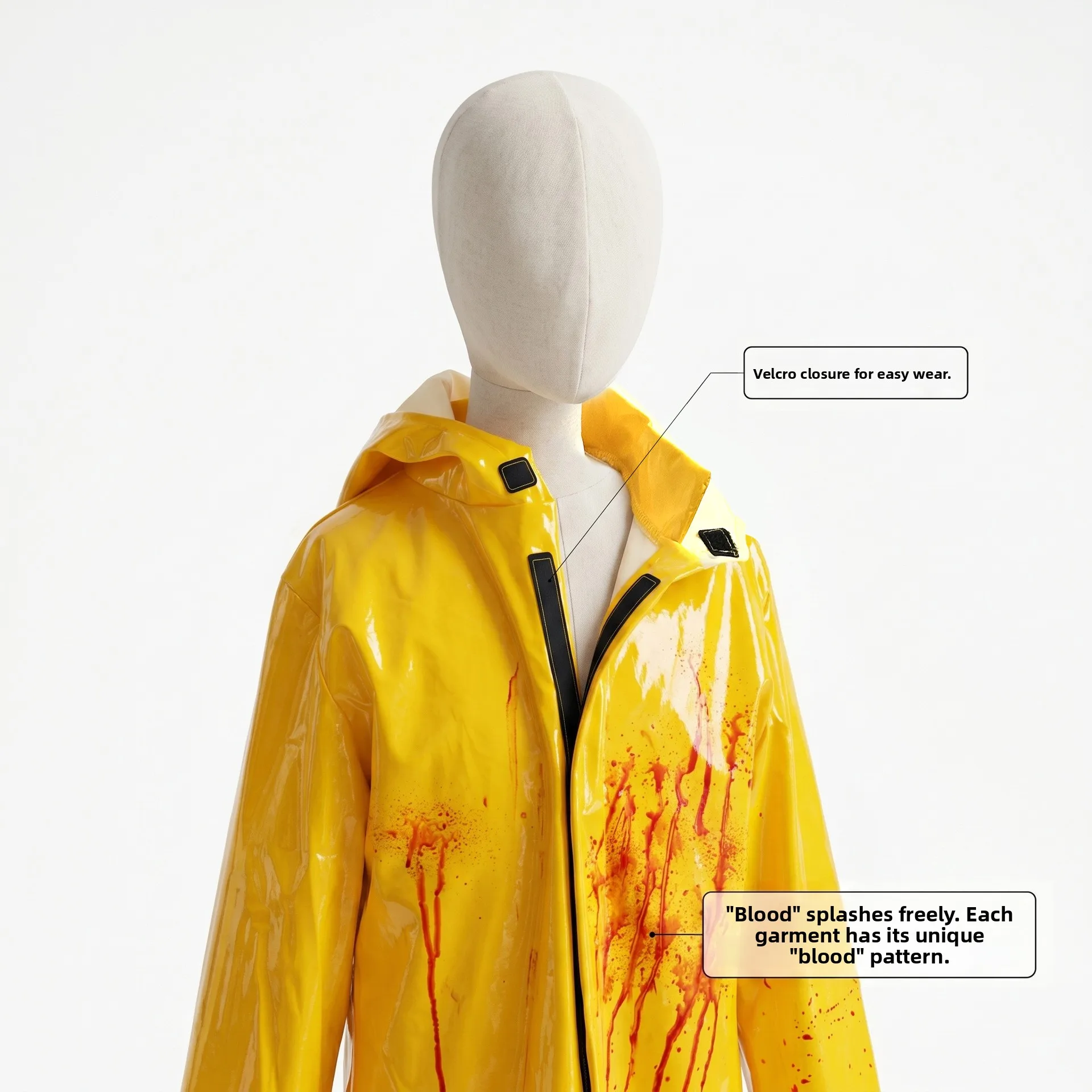 Caroline Children's Yellow Raincoat Halloween Party Costume Movie Stage Performance Outfit Traditional Chinese Ethnic Wear