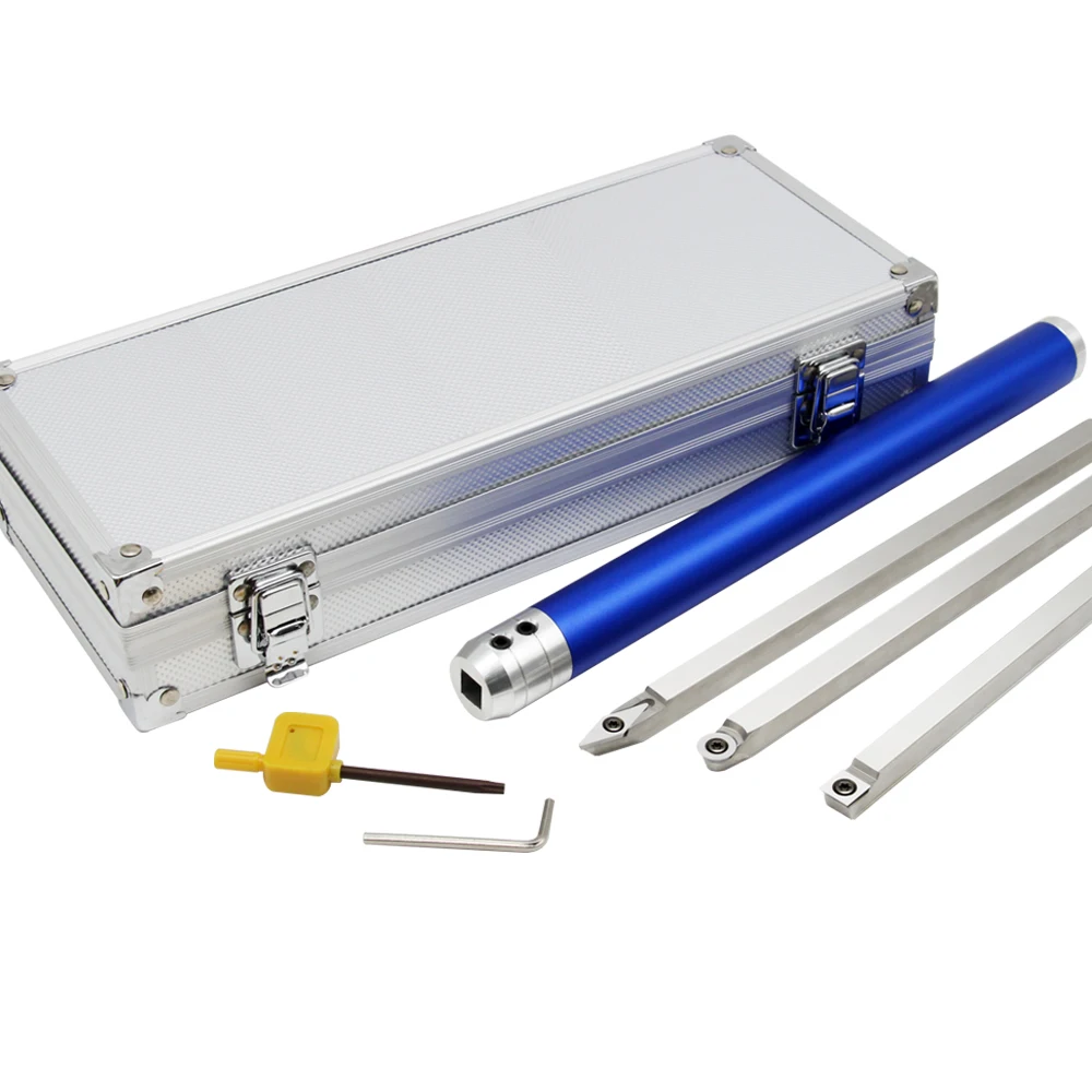 4 in 1 Carbide Wood Turning Tool Set for Lathe Woodturning Tools with Aluminium Handle Stainless Steel Blade Bar in Storage Box
