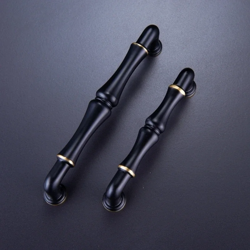 1 PC Gold Antique Brass Furniture Handle Vintage Retro Bamboo Drawer Closet Cabinet Knobs and Handles Furniture Pull Knob