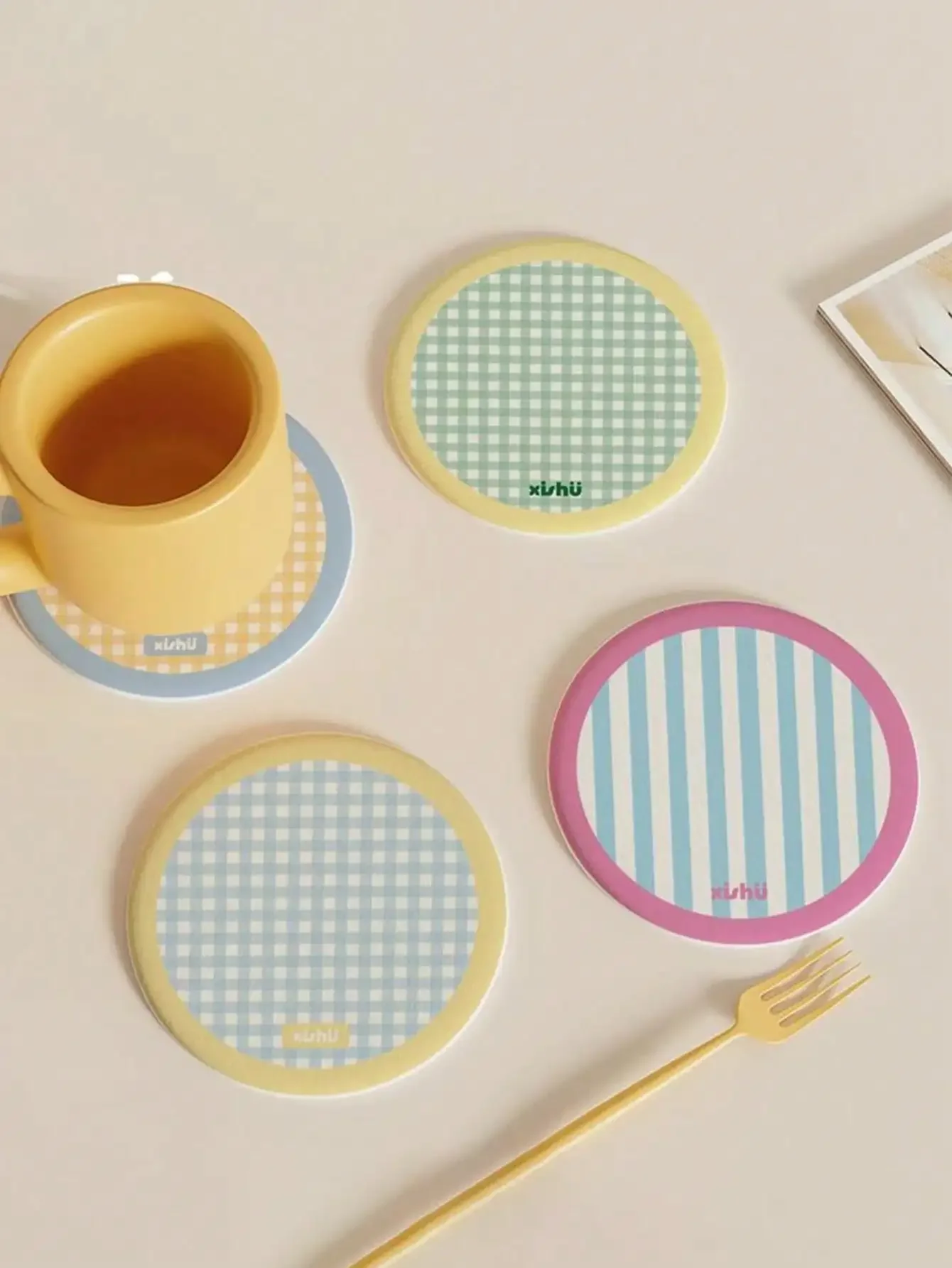 

1pc Hard Silicone Coaster Absorbent Mat Ins Style Round Cup Mat For Sink Countertops, Coffee & Tea Cup Holder, Slip Proof Kitchen Items, Practical Holiday Home Gift