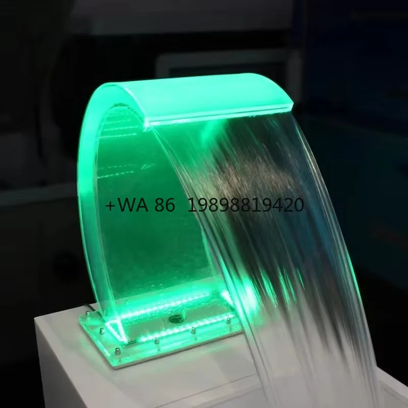 Accesorio para piscina, hoja en cascada Led acrílica, pared de entrada, descenso de agua, cascada para piscina con Control remoto