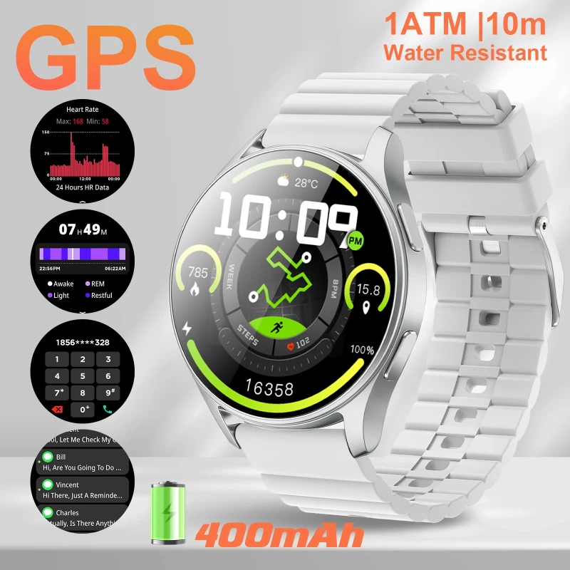 

Gps Smart Watch Lc323 2026 New Model 400mah 10m Water Resistant Round Screen Built In Compass For Outdoor Hiking Running Adults