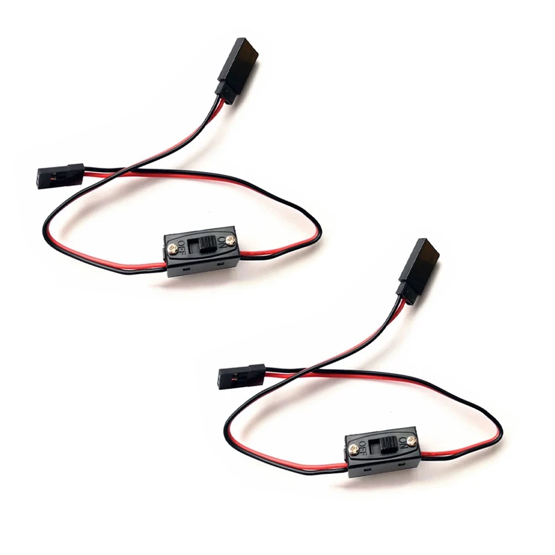 2pcs RC Switch Harness 2 Wire Receiver On/Off Power Switch   JR/Futaba type For RC Lipo Battery Charger