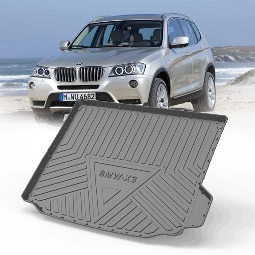 TPE Car Trunk Mat Storage Box Pad For BMW X3 F25 2015 2016 2017 2018 2019 2020 2021 Waterproof Protective Rubber Car Mats