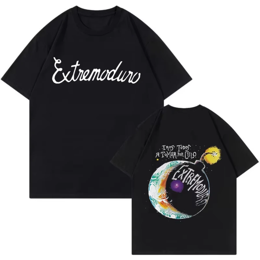 Unisex Fashion Rock Band Extremoduro Print Short Sleeve T Shirt Men Women Graphic Vintage T-Shirt Y2k Hip Hop Tees Tops Clothes