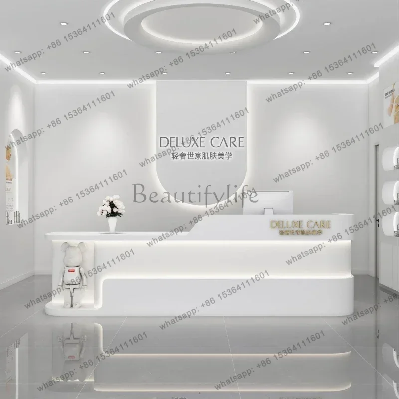 LJY Makeup Desk Modern Beauty Institute Pulpitfor Churchcorner Reception Counter Beauty Salon Reception Salon Checkout Counter P