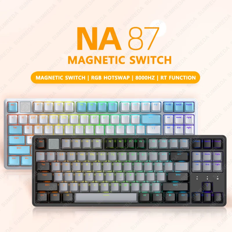 

IROK NA87 Magnetic Switch Mechanical Keyboard 8K Quick Trigger Wired Hot Swap RGB Gaming Keyboard Pc Gamer Non-contact Keyboard