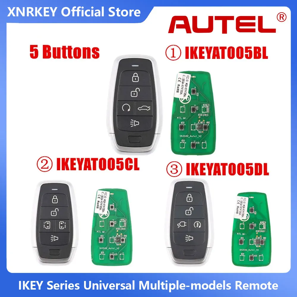 

AUTEL MaxiIM IKEY Standard Style IKEYAT005BL/IKEYAT005CL/IKEYAT005DL 5 Buttons Independent Universal Smart Key