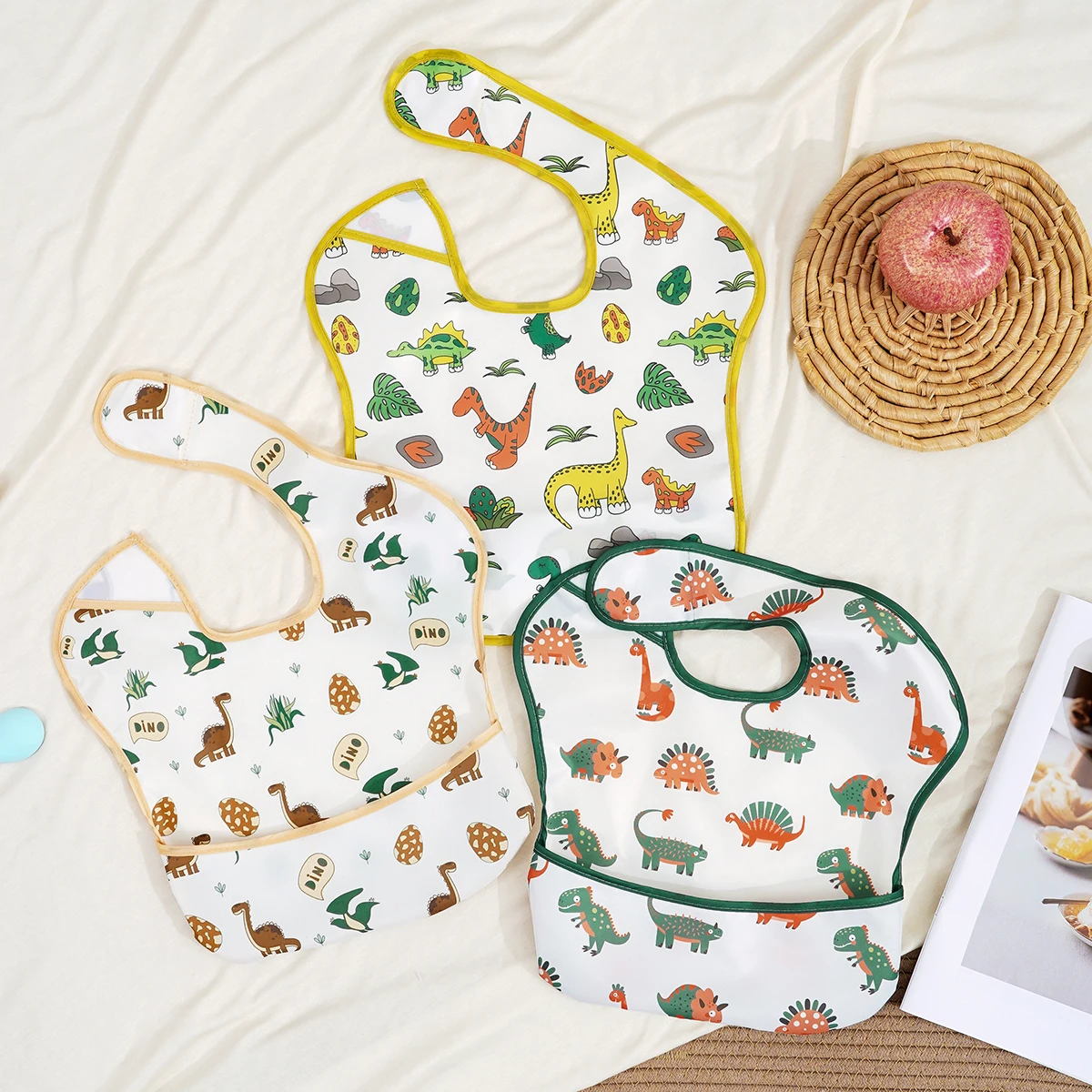 

Elinfant, 3 шт./компл., нагрудники для кормления ребенка, милый красочный мультяшный водонепроницаемый нагрудник для маленьких мальчиков и девочек, халат с рисунком, детская еда, еда