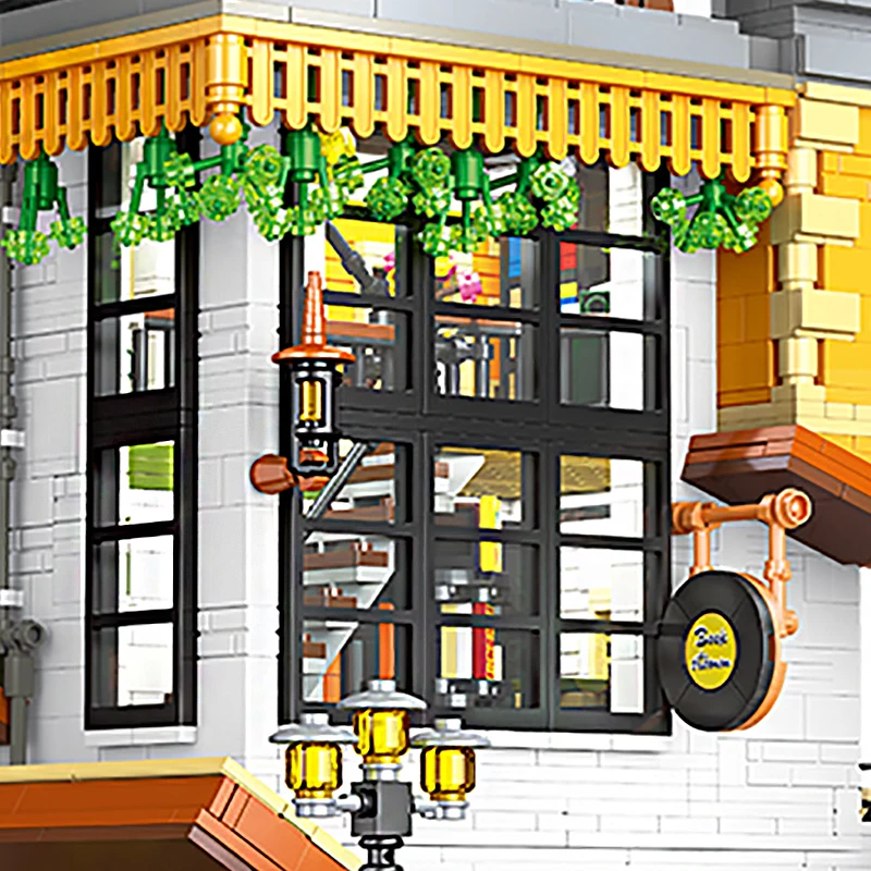 

JIESTAR 89130, интересный книжный магазин, перевернутая модель, орнамент, строительные блоки, головоломки, игрушки «сделай сам», рождественские подарки для детей