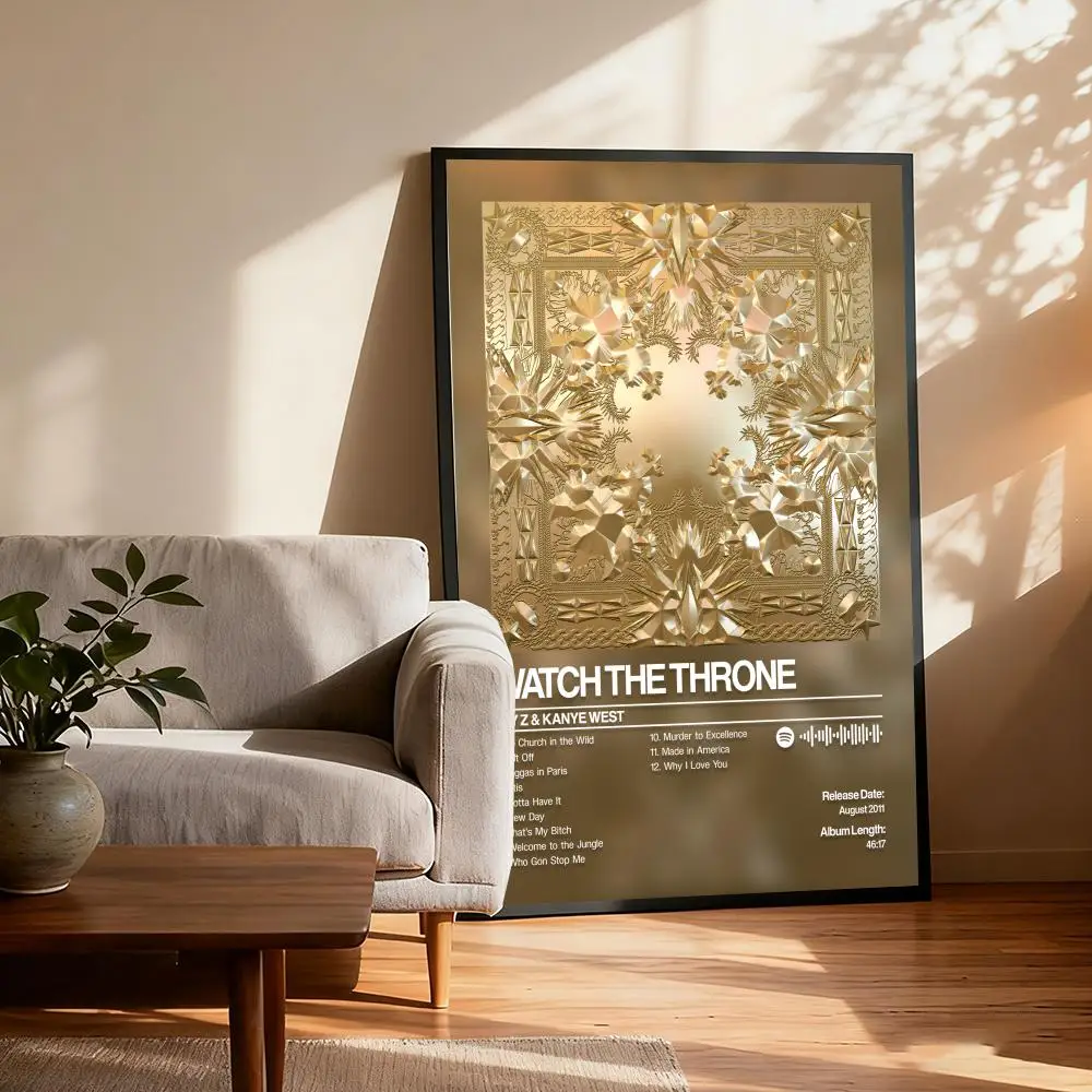 

Watch The Throne Jay-Z PosterTracklist Music Album Prints Canvas Wall Art Picture Living Room Home Decor Cover