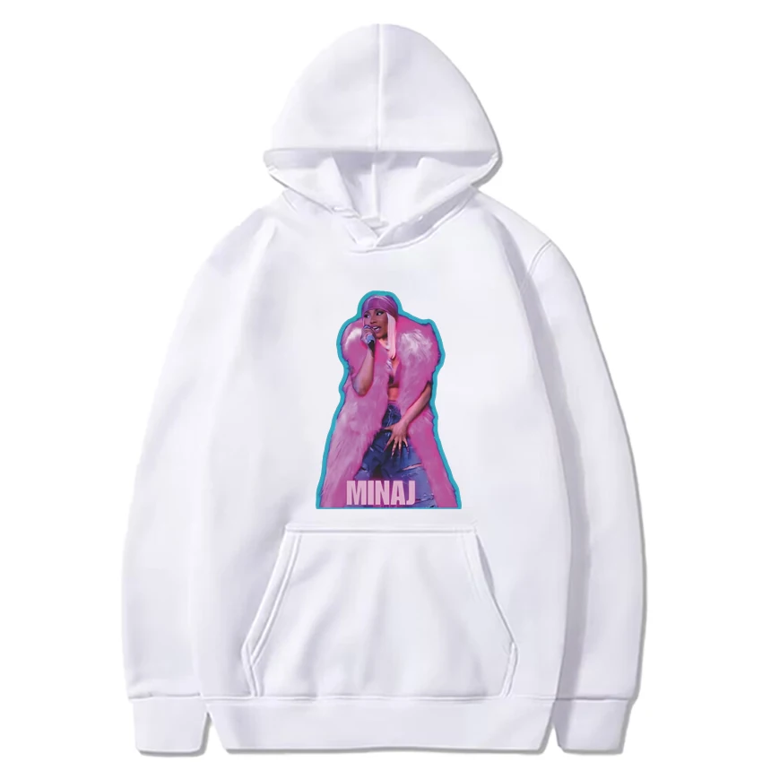 Hot sale Nicki Minaj Rapper Fashion print Y2k Hoodie 2024 Men Women Casual hip hop streetwear Unisex Fleece Long sleeve pullover