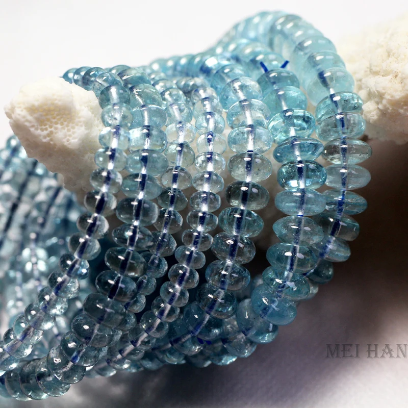 Браслет Meihan из натурального топаза с синим топазом, граненые бусины Rondelle из свободного камня для дизайна ювелирных изделий Браслет Meihan из натурального топаза с синим топазом, граненые бусины Rondelle из свободного камня для дизайна ювелирных изделий