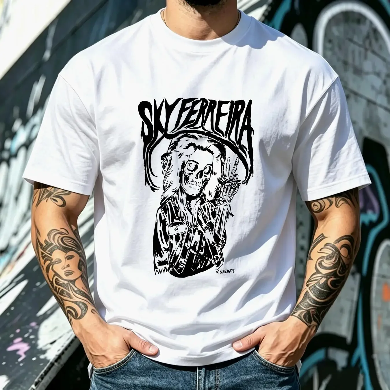 washed T Shirt Sky Ferreira Extra Small Night Time My Tour long or short sleeves vintage Washed designer clothes Stylish