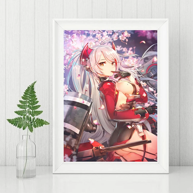 Azur Lane Prinz Eugen Anime Printed HD Sexy Poster Decor Canvas Painting Cartoon Wall Art Pictures for Bedroom Home Decoration