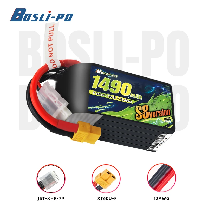 แบตเตอรี่ NEW S8 รุ่น FPV ความจุ 1490mAh 150C 22.2V 6S Lipo สำหรับโดรนแข่ง