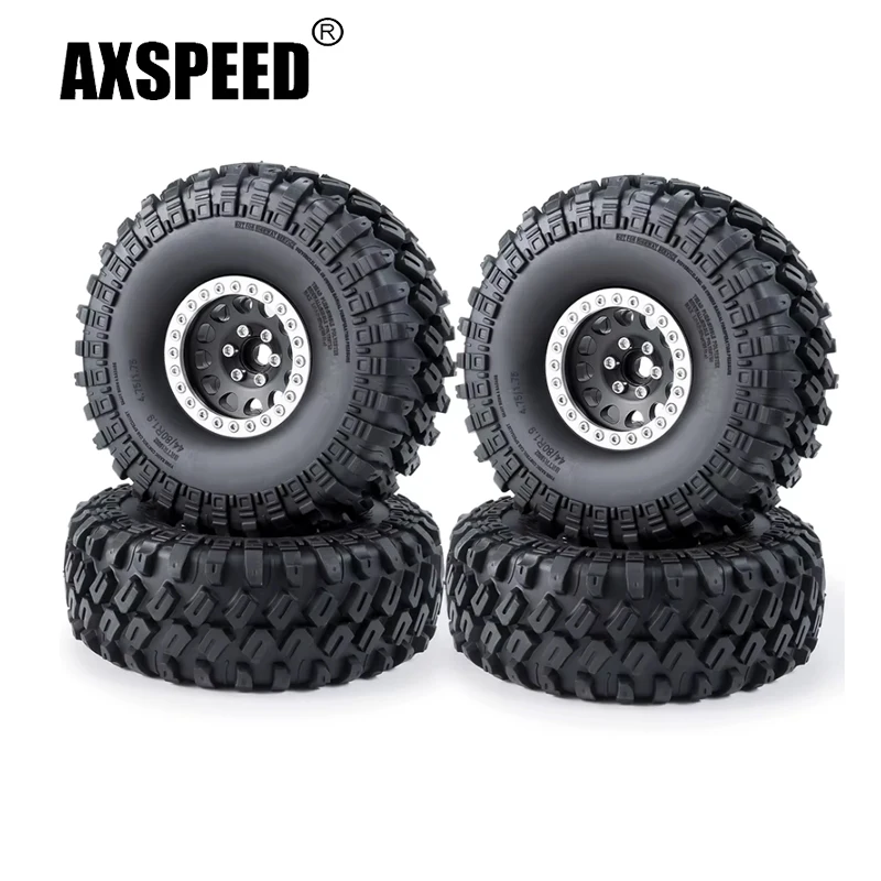 

AXSPEED 4Pcs 1.9" Beadlock Wheel Rim Tire for Axial SCX10 90046 TRX4 CC01 D90 1/10 RC Crawler Car Parts