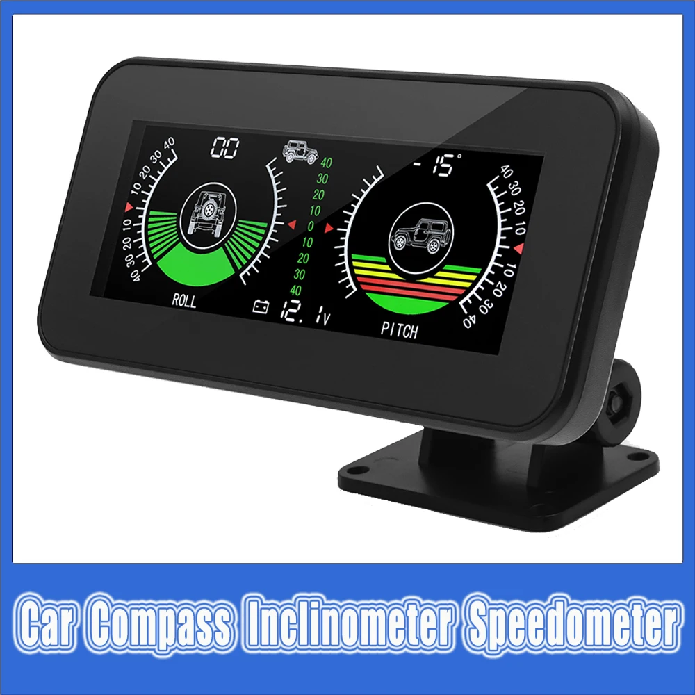 car inclinometer compass GPS Speedometer Car HUD Head Up Display Overspeed Alarm Digital Speed Slope Meter Off Road Accessories