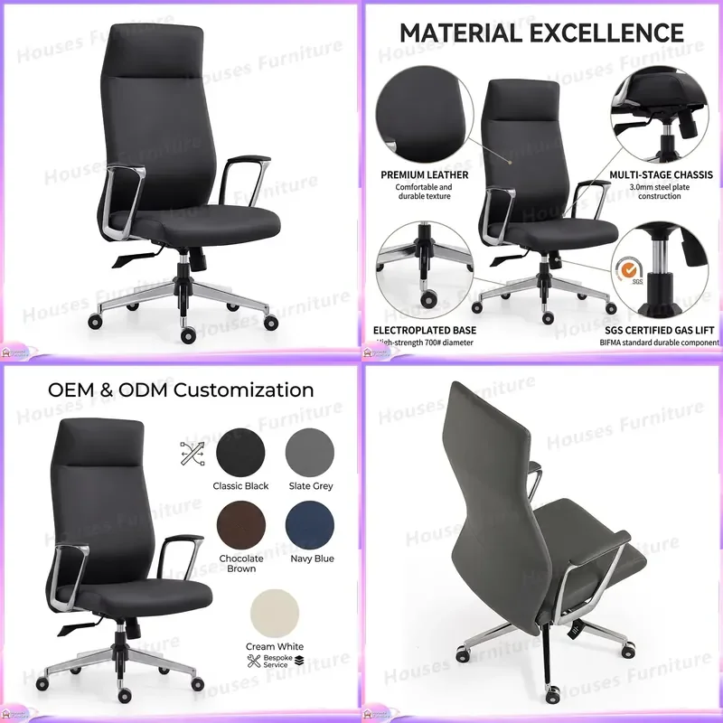 Modern Executive Office Chair High Back PU Leather Manager Seat Ergonomic Computer Desk Chair for Home Office Hospital Use