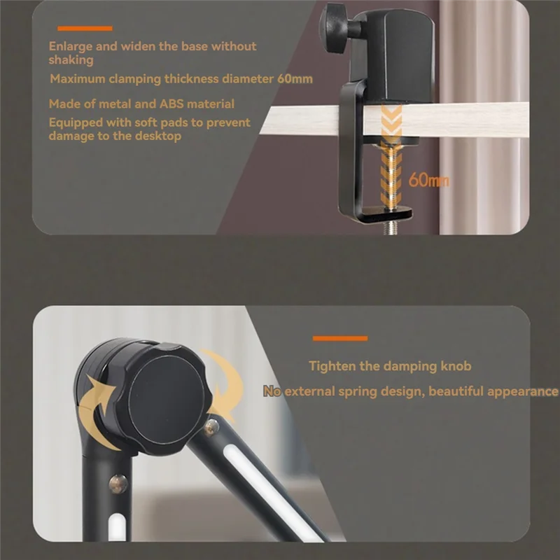 

Подставка для микрофона RGB, подставка для микрофона с подсветкой RGB, вращающаяся подвесная стрела-ножничная подставка для потоковой передачи игр