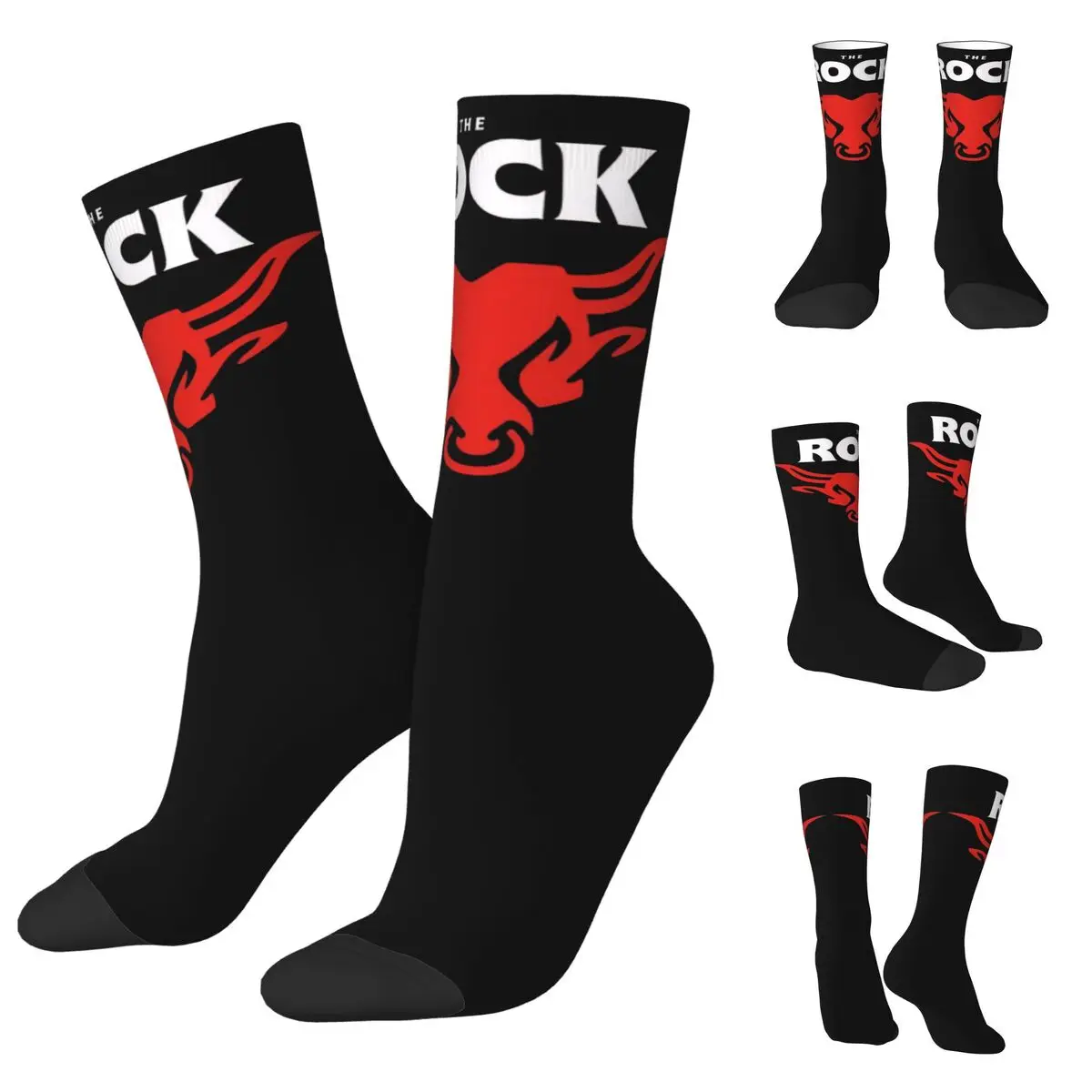 

Men's WWE The Rock Bull cosy Unisex Socks,Outdoor Happy 3D printing Socks,Street Style Crazy Sock