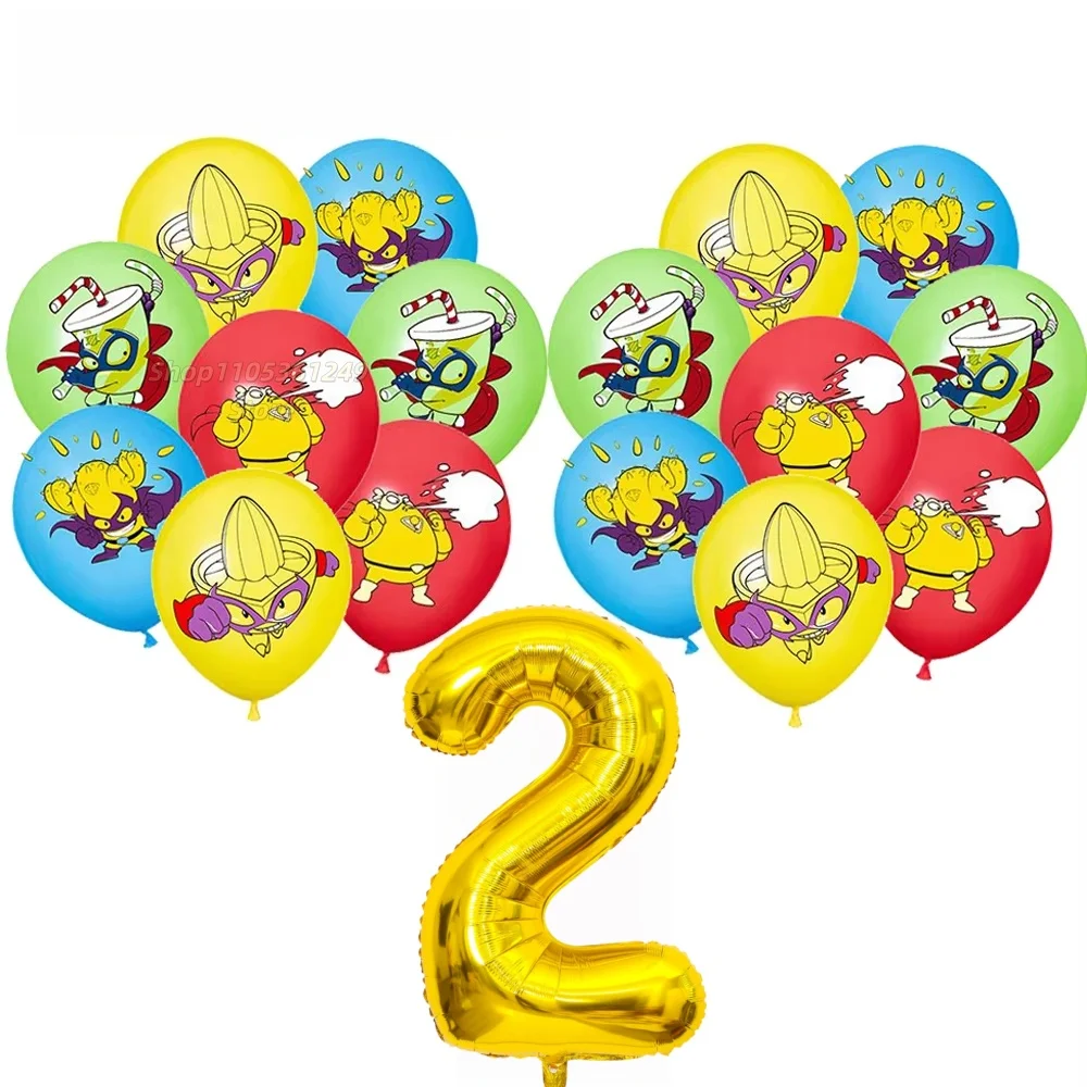 Superthings Themen-Geburtstagsparty-Dekoration Superzings Zahlenballons Hintergrund Tortendekoration Partyzubehör Babyparty-Geschenke – Detail 6