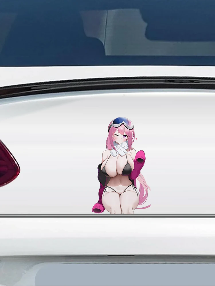 For Sexy Anime Girl Car Sticker Air Conditioner Decal Car Door Protector Vinyl Cartoon Surfboard Decals