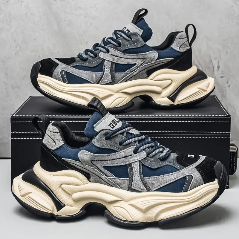 

Модные премиальные кроссовки на толстой подошве, универсальные и стильные, удобные мужские повседневные кроссовки, люксовый бренд.